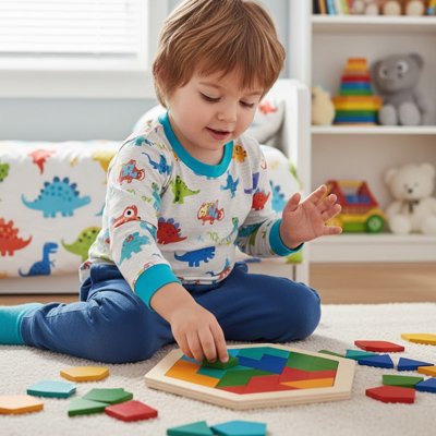 Casse tête en bois​, puzzle formes géométriques enfants