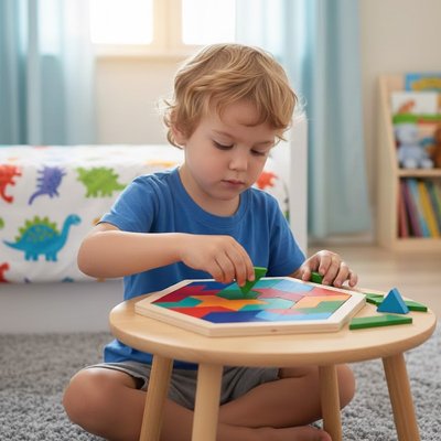 Casse tête en bois​, puzzle hexagonal bois Montessori