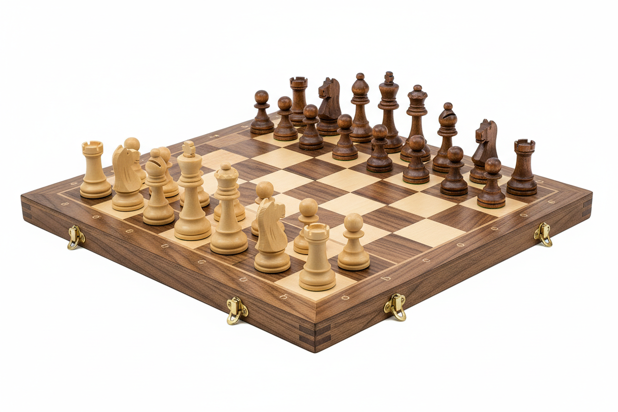 Échiquier en bois 34x34cm