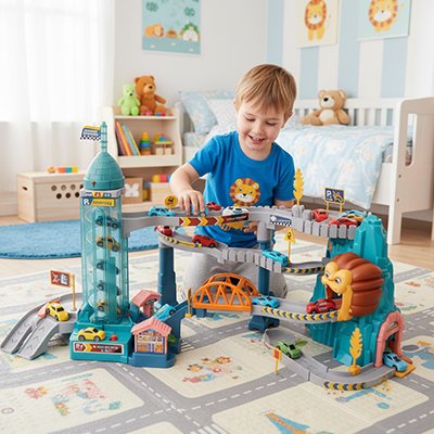 Circuit voiture enfant, jouet de course ABS sécurisé bords lisses
