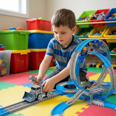 Circuit voiture enfant, jouet éducatif STEM sans écran 6–12 ans lumineux