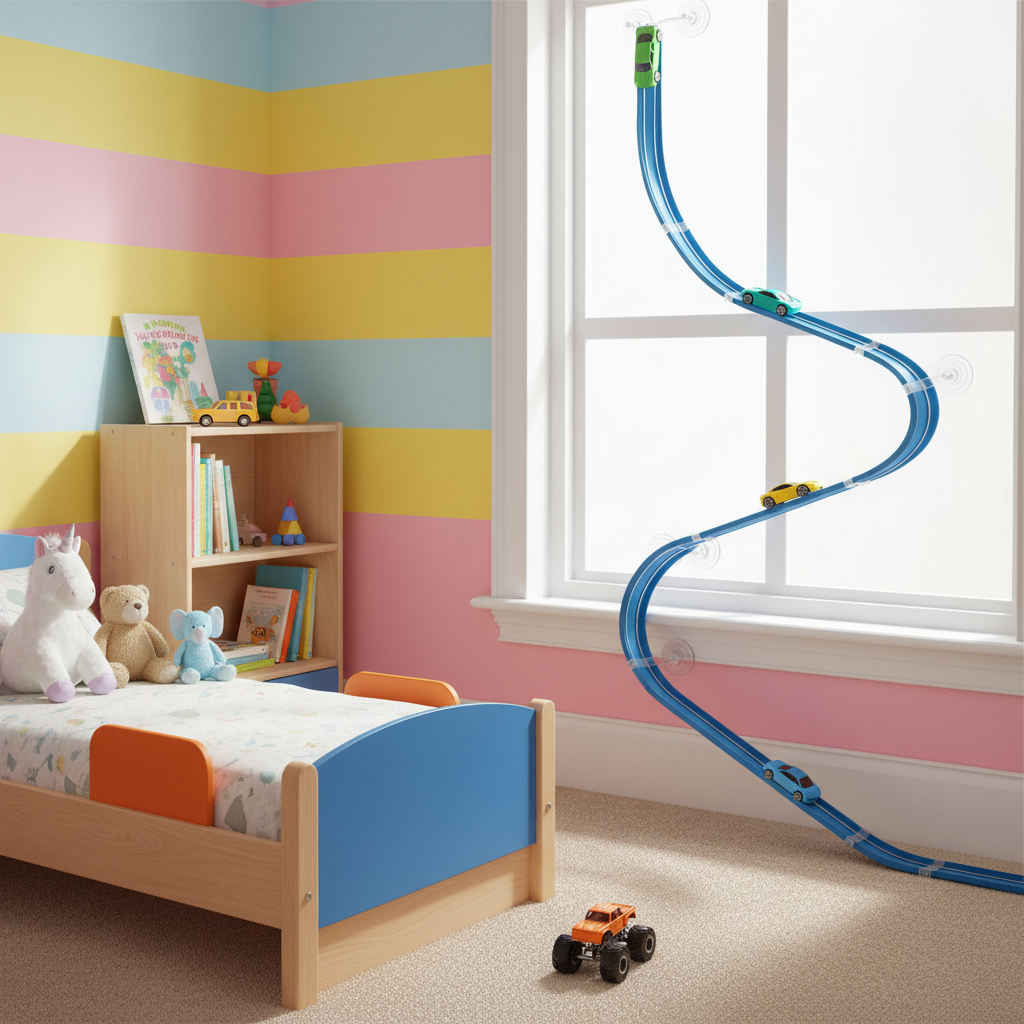 Circuit voiture Mural Ventouses 