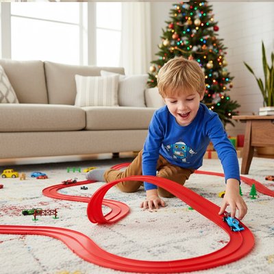 Circuit voiture enfant piste de course murale fenêtres miroirs pour enfants