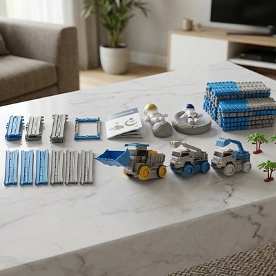 Circuit voiture enfant piste spatiale flexible 180 pièces