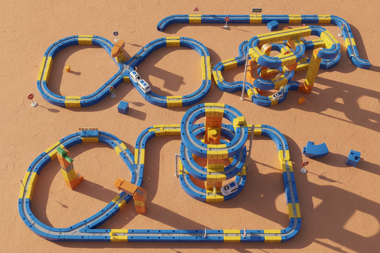 Circuit Voiture Magnétique – Flatlay configurations