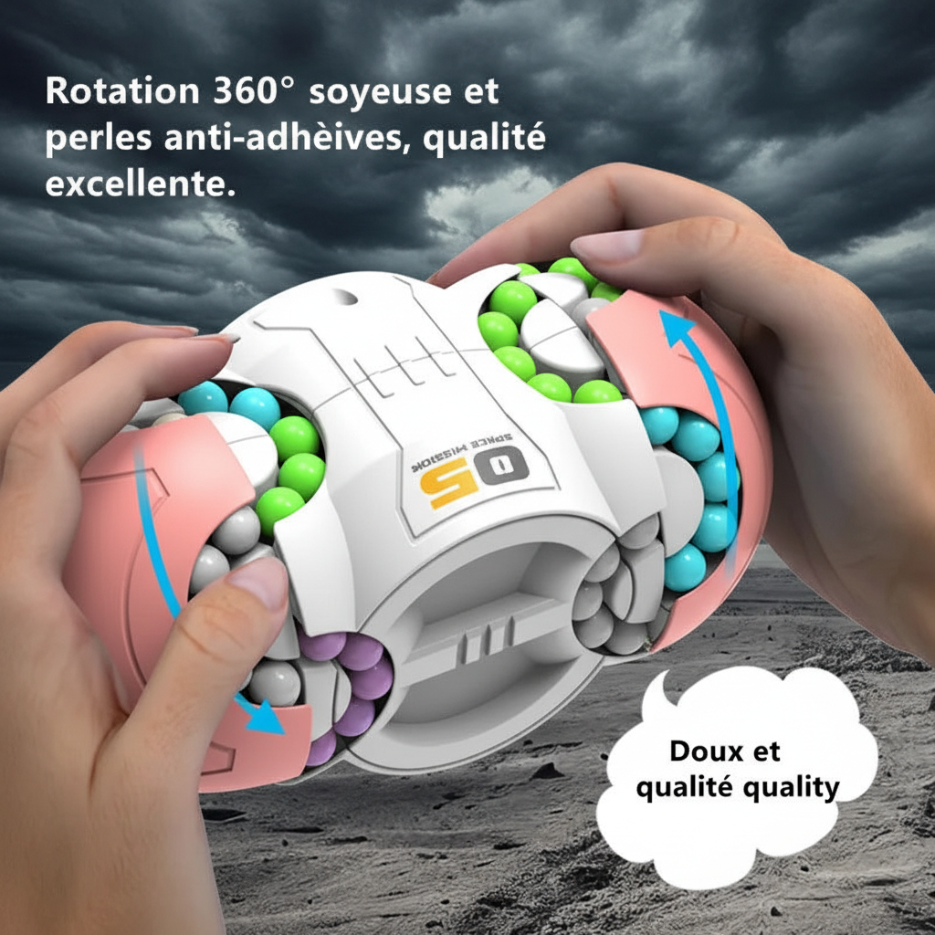 Cube fidget rotation 360° perles anti-adhésives qualité supérieure