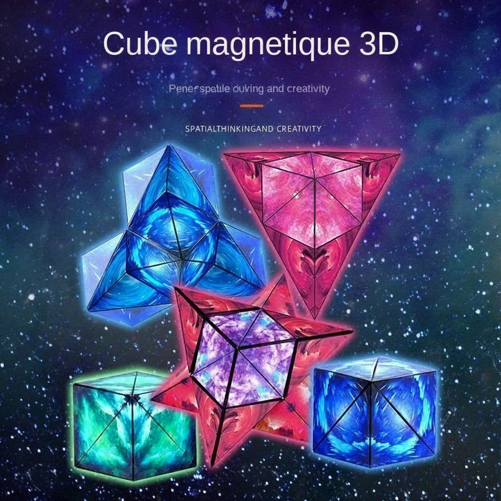 Magic Cube 2 En 1 – Cube étoile Et Cube Infini, Jouet Transformable Anti-stress, Pour Enfants Et Adultes