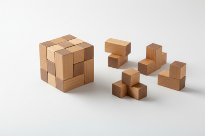 Cube Soma assemblé avec pièces