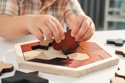 Développement motricité fine avec puzzle tangram bois