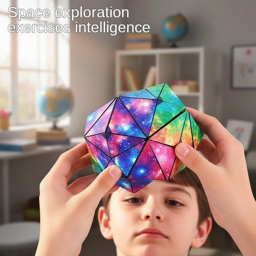 Enfant manipulant le cube magnétique