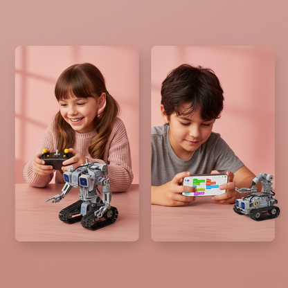 Enfants pilotent et programment robot Mode Pilotage télécommande 