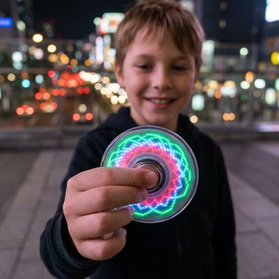 Hand spinner • jouet sensoriel lumineux TDAH anxiété cadeau fête école lot 6 pas cher
