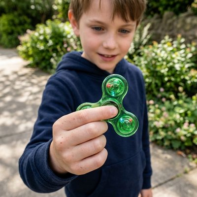 Hand spinner phosphorescent cristal 4 modes LED silencieux longue rotation