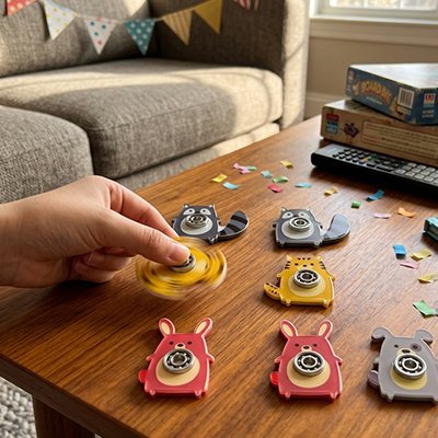 Hand spinner • toupie à main acrylique chat chien renard jouet apaisant