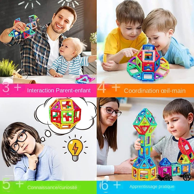 Jeu Construction Magnétique 3D - Jouet Éducatif - Jeu Éducatif Enfant