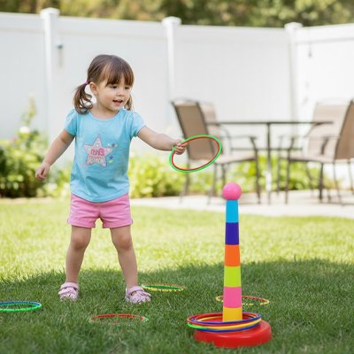 Jeu d adresse, anneaux empilables parent‑enfant