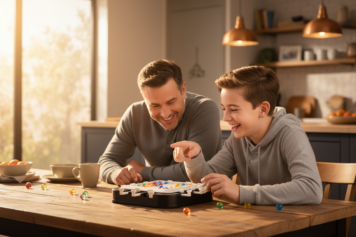 Parent et ado jouant ensemble