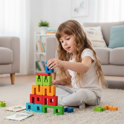 Jeu de construction bois,  Blocs de Chiffres Montessori, pensée logique, résolution de problèmes et prise de décision 