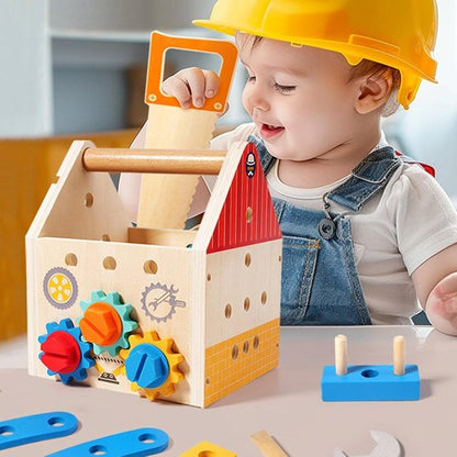 Jeu de construction boîte à outils Montessori bois peinture à l’eau non toxique
