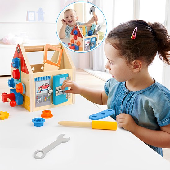 Jeu de construction, caisse de rangement 