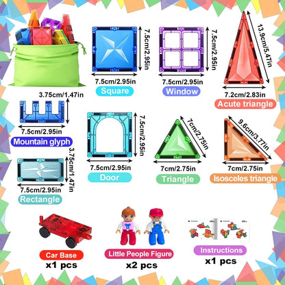 Jeu de Construction Magnétique 3D - Conceptions Architecturales - Jeu Éducatif Enfant