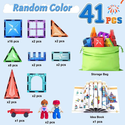 Jeu de Construction Magnétique 3D - Conceptions Architecturales - Jeu Éducatif Enfant