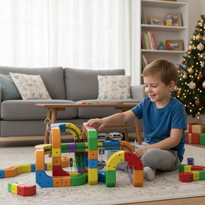 Jeu de construction magnétique, jouet STEM ferroviaire 4 à 12 ans.