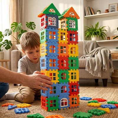 Jeu de construction maison enfant 6-12 ans plastique ABS