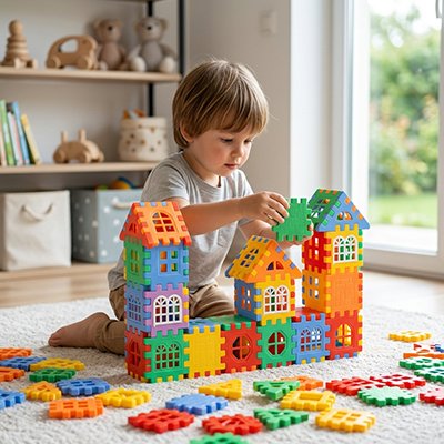 Jeu de construction • puzzle 3D éducatif fenêtres simulées