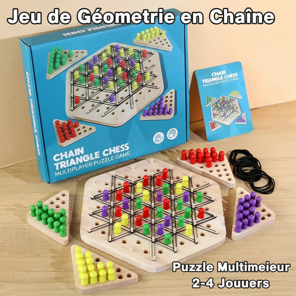 jeu de stratégie géométrique bois famille