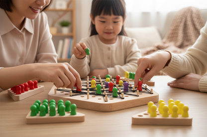 jeu de stratégie géométrique bois famille