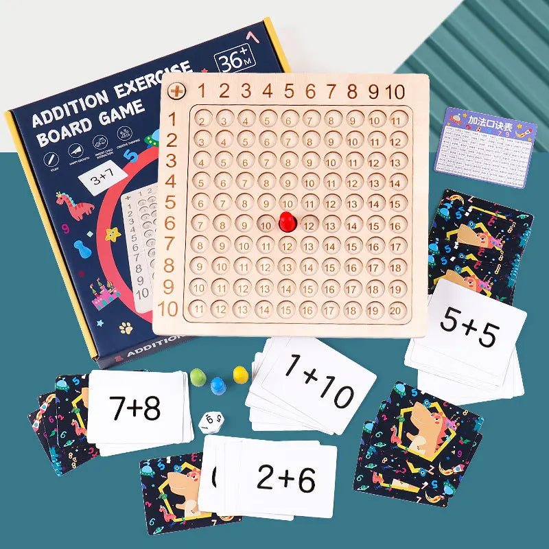 Jeu de Plateau en Bois de Multiplication - Jouet Éducatif - Jeu Éducatif Enfant