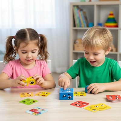 Jeu de réflexion, jeu émotions enfant bois
