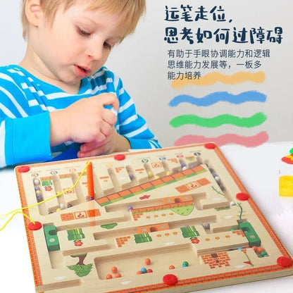 Jeu Labyrinthe Magnétique à Billes pour Enfants - Jeu Éducatif Enfant
