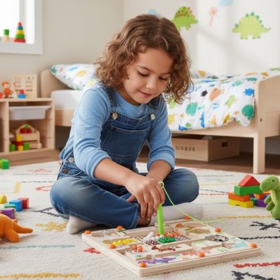 Jeu magnetique, jouet éducatif tri des couleurs et comptage billes aimantées 