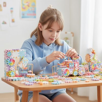 Jeux de construction, blocs de construction à engrenages électriques pour enfants 