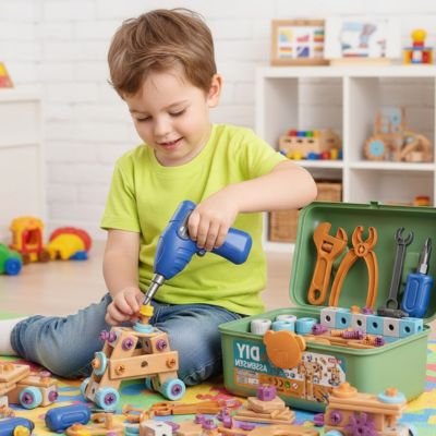 Jeux de construction • jouet imitation bricoleur plastique sécurisé coordination œil‑main créativité