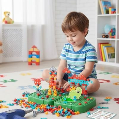 Jeux de construction • kit construction dinosaure portable voyage jeu éducatif motricité fine