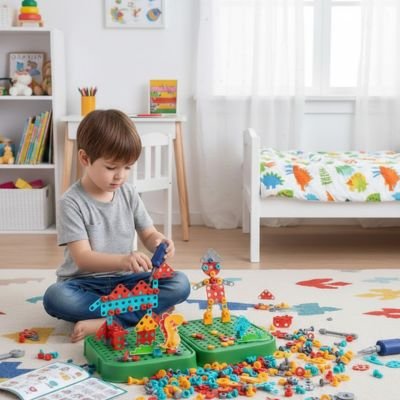 Jeux de construction • puzzle vissage démontage enfants logique séquentielle sans écran