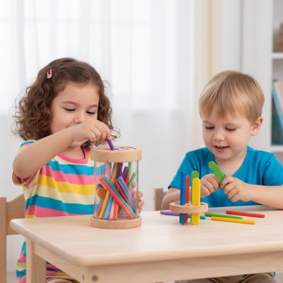 Jeux de réflexion, boîte d’insertion bâtons en bois