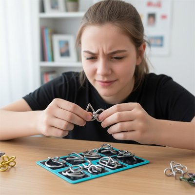 Jeux de réflexion et de logique, casse‑tête anneaux chinois métal 
