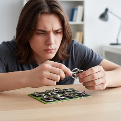 Jeux de réflexion et de logique, puzzle démêlage métal 