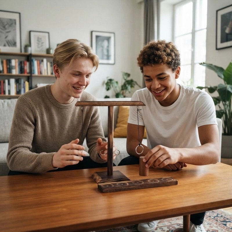 Jeux de société en bois de lancer d'anneaux et d'échelle