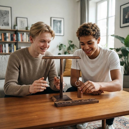 Jeux de société en bois de lancer d'anneaux et d'échelle