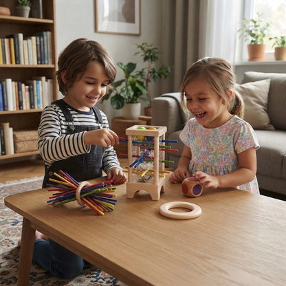 Jeux de société en bois Montessori d'interaction parent-enfant