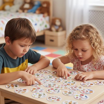 Jeux de société enfant, jeu cognitif préscolaire.