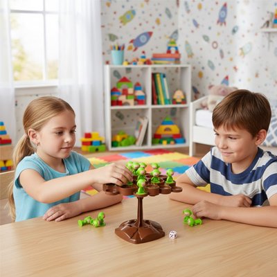 Jeux de société enfant, jeu équilibre singe Montessori