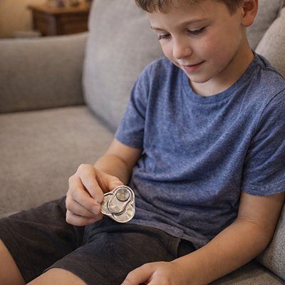 Jouet anti stress • hand spinner métallique texture spirale prise antidérapante boîte rangement