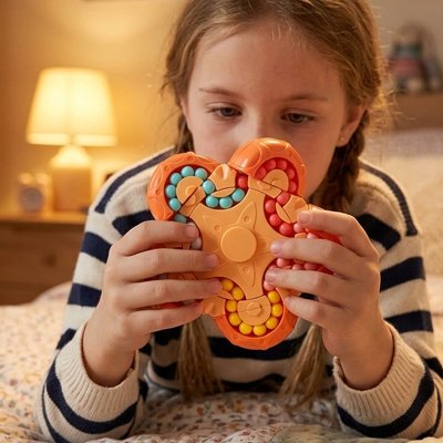 Jouet anti stress • puzzle billes colorées rotating magic bean cube ABS sécurité scolaire gestion anxiété TDAH