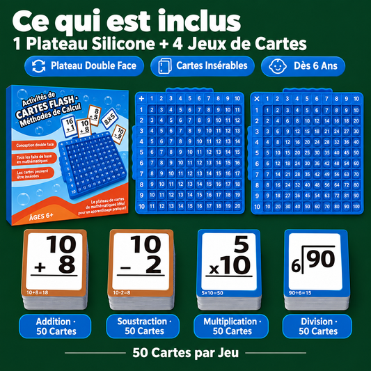 Cartes flash et jeux de plateau mathématiques pour enfants